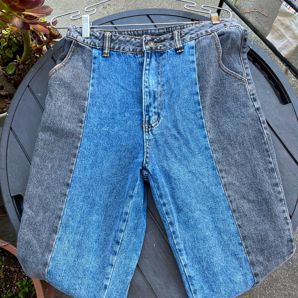 ✽ preloved womens medium dual toned baggy jeans ✽